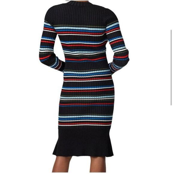 Parker‎ Women's Stripe Print Sweater Dress Midi Multicolor Size M - Picture 2 of 7